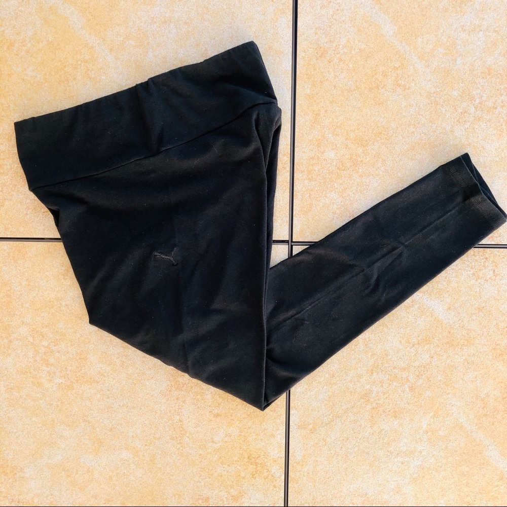 Puma Leggings Black Large w/Silver Leg Logo - Picture 7 of 8